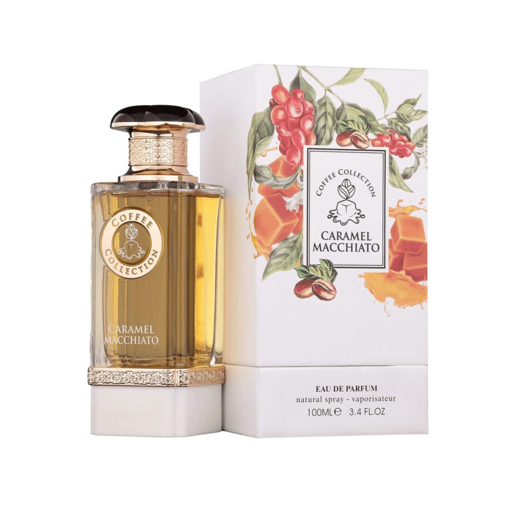 Eau de Parfum Fragrance World, Caramel Macchiato, Coffee Collection, Unisex, 100 ml