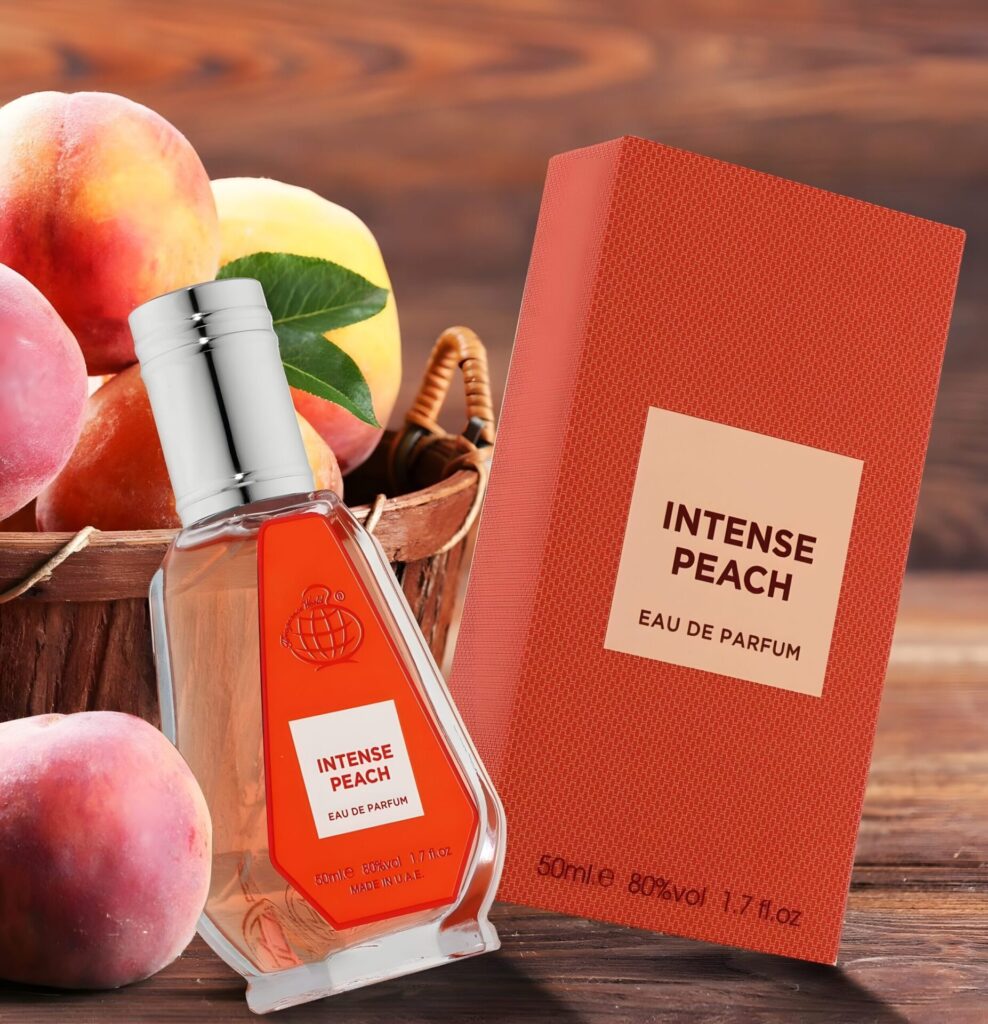 Eau de Parfum Fragrance World, Intense Peach, Unisex, 50 ml