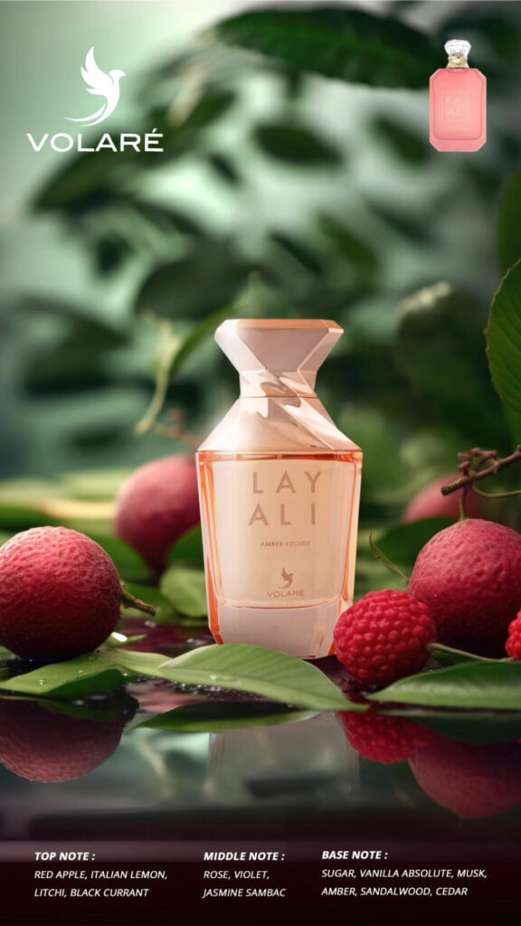 Eau de Parfum Layali Amber Lychee by Mamlakt Al Oud, Unisex, 100 ml