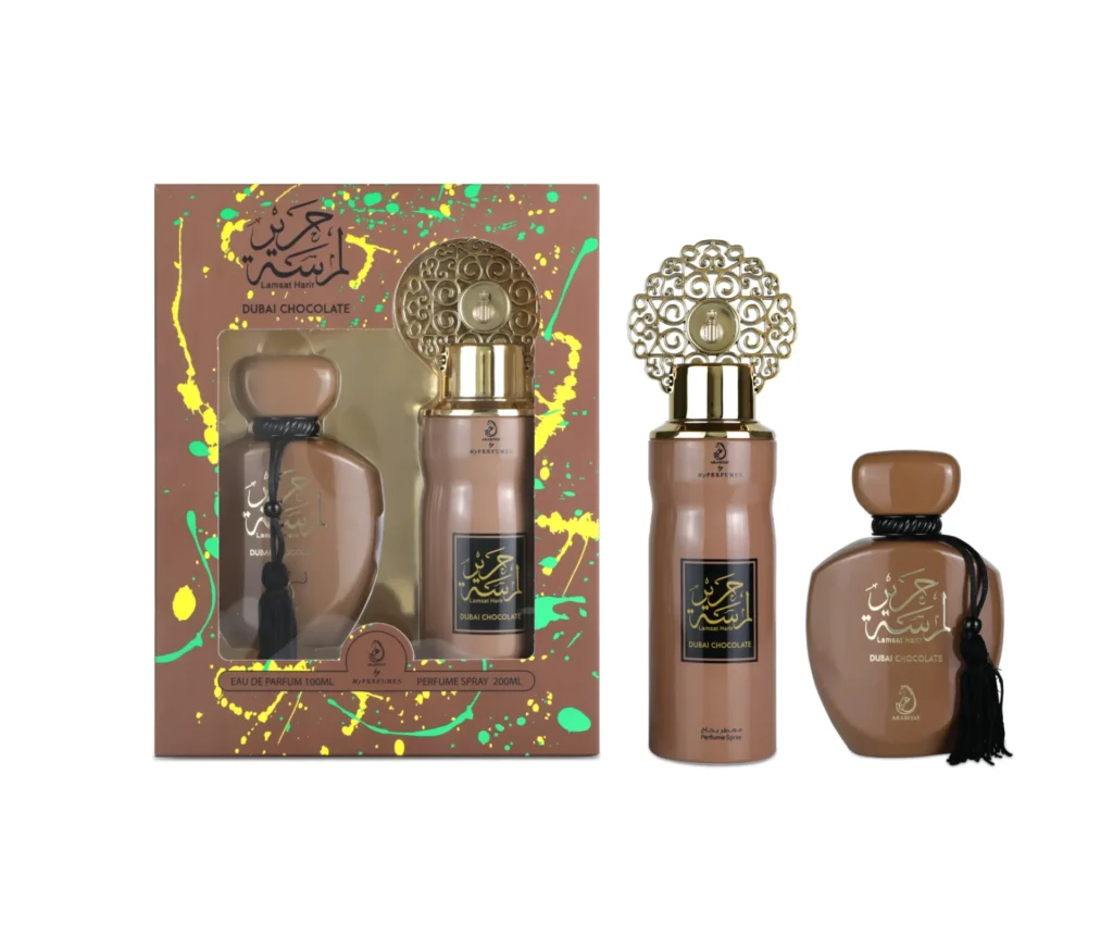 Eau de Parfum Arabiyat Prestige Lamsat Harir Dubai Chocolate + Deodorant, Unisex, 100 ml (copy)