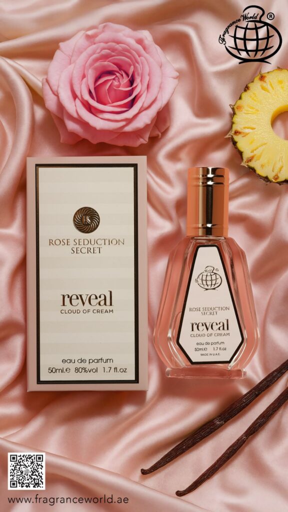 Eau de Parfum Rose Seduction Secret Reveal Cloud of Cream by Fragrance World, Women, 50 ml