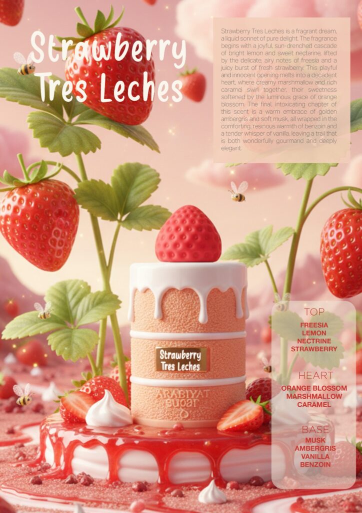Eau de Parfum Arabiyat Sugar Strawberry Tres Leches, Unisex, 100 ml